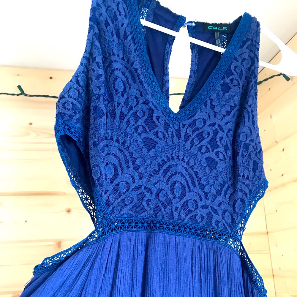 Navy Blue Maxi dress with cutouts